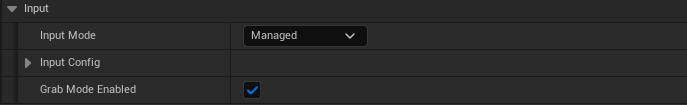 Managed Grab input configuration