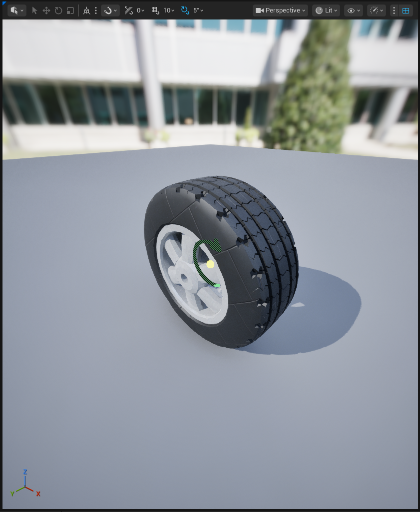 A wheel Part Model in the Part Model Editor